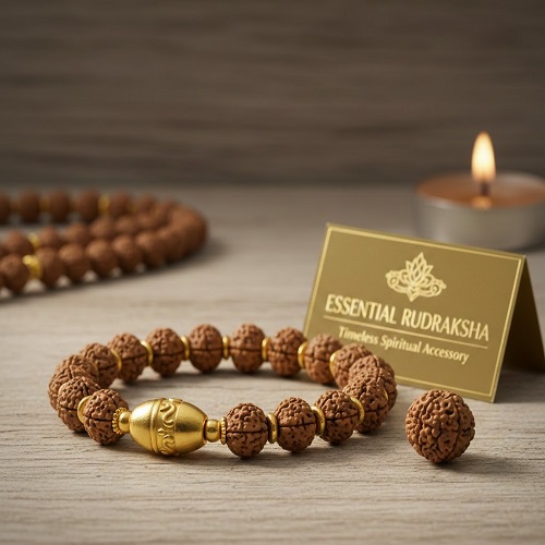 Gold Plated Essential Rudraksha Bracelet